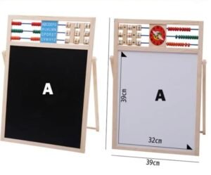 Education Board Double Sided Wooden Multi Purpose Magnetic White & Black Board For Kids