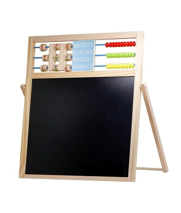 Education Board Double Sided Wooden Multi Purpose Magnetic White & Black Board For Kids